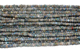Rondelle Shaped Aquamarine AB Coated Gemstone Beads