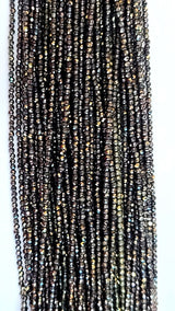 Golden Black Spinel Bead Strand - Sizes 2mm to 7mm