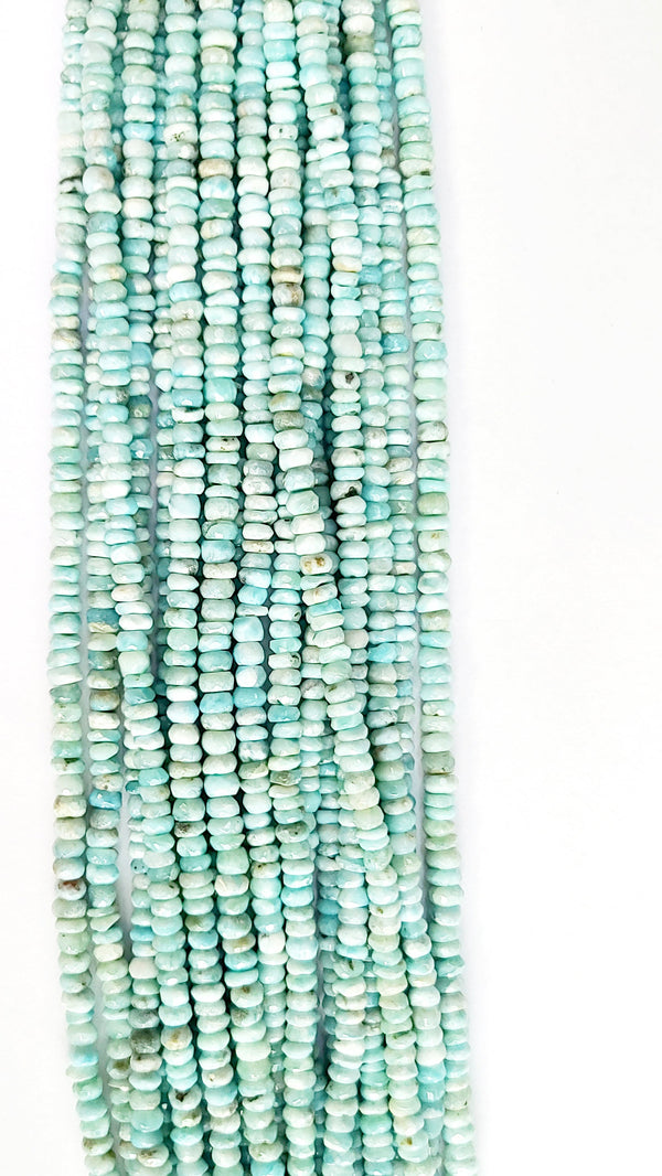 Larimar Rondelle Gemstone Beads