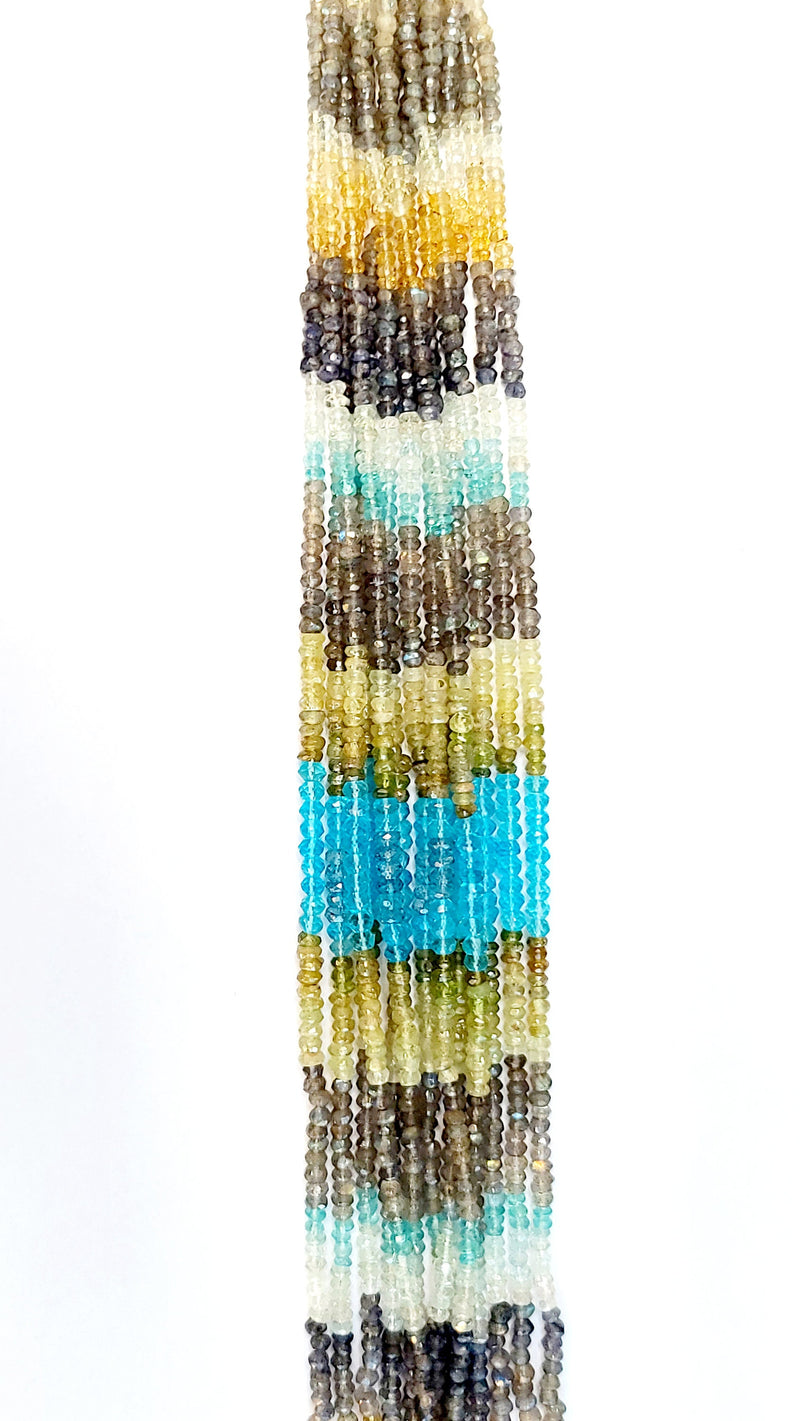 Multi Stone Garnet Rondelle Gemstone Beads