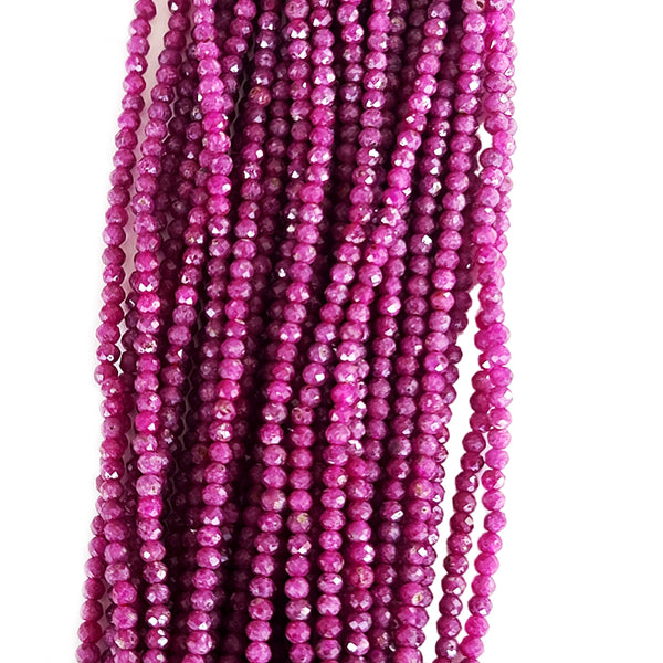 Ruby Russian Rondelle Gemstone Beads