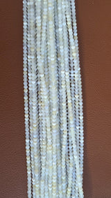 Rondelle Shaped White Moonstone Gemstone Beads