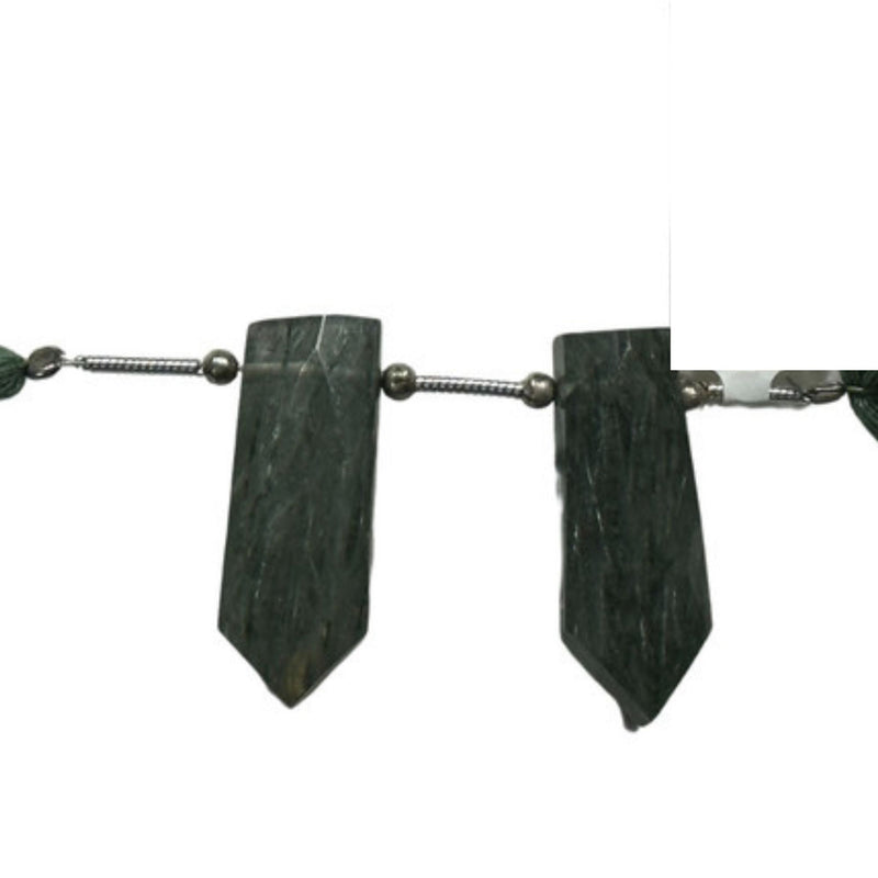 Green Rutilated Quartz Tie Faceted Natural AAA Quality Semi Precious Gemstone Bead 11X29mm & 33Ts Diy Women Jewelry Making Earrings