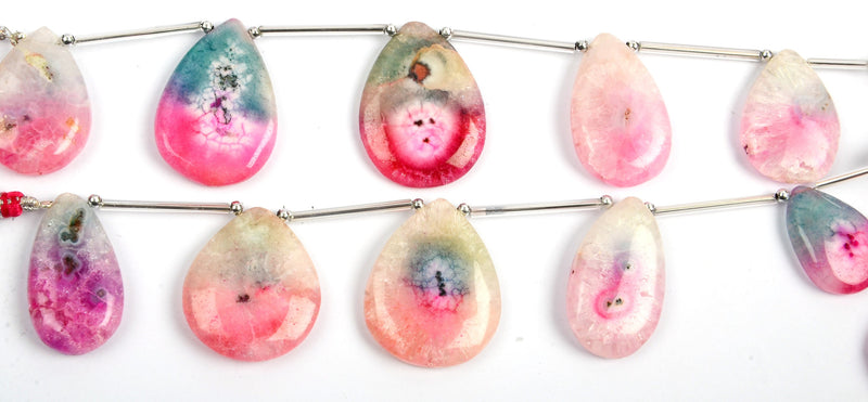 Watermelon Solar Quartz Drop Strand