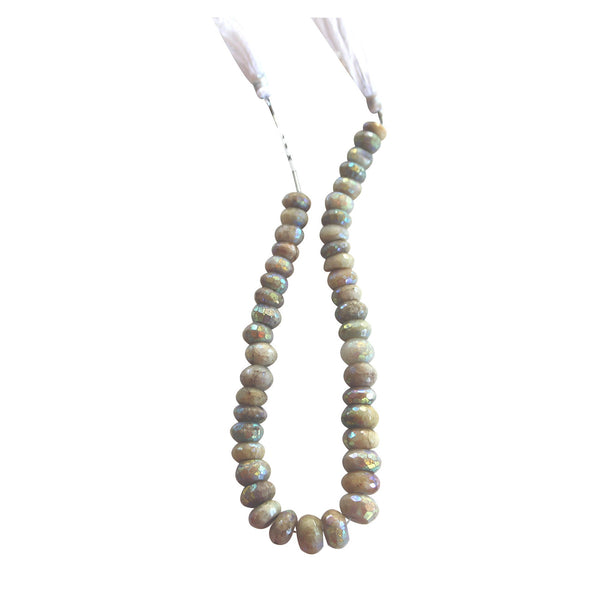 Aquamarine AB Coated Rondelle Beads