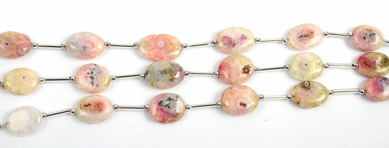 Watermelon Solar Quartz Oval Strand