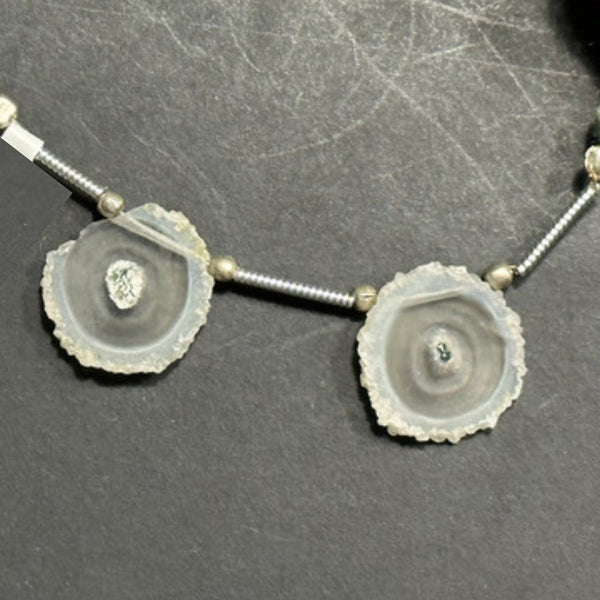 Peacock Quartz Slice Beads, Natural Gemstone Jewelry Making