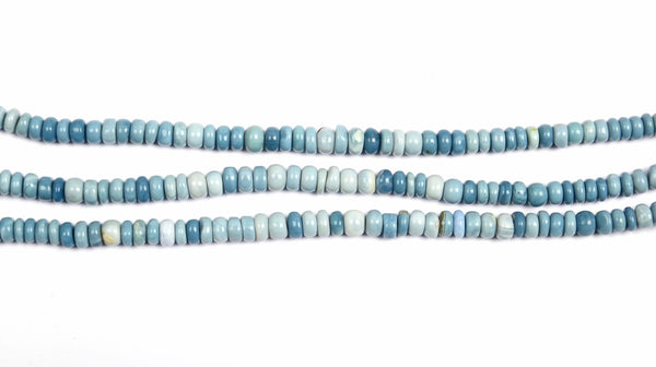 Blue Opal Bead Strand, Smooth Rondelle Gemstone, DIY Jewelry Making
