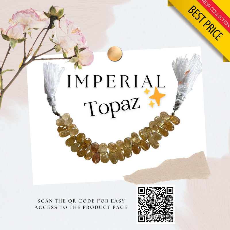Imperial Topaz Natural Teardrop Bead Strand