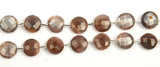 Chocolate Moonstone Puffy Coin Strand