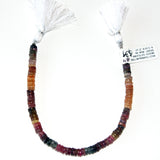 Multi Tourmaline Smooth Wheel Bead Strand - Natural Gemstone - 61-107 Carat - Various Sizes