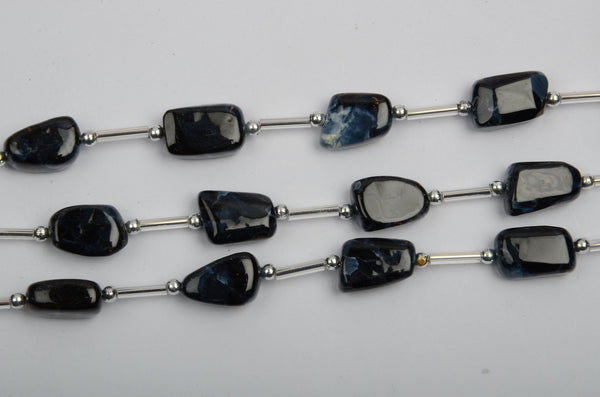 Pietersite Smooth Tumble 8 inch Bead Strand Natural Semi Precious Gemstone Birthstone DIY Women Jewelry Making Necklace Earrings Craft