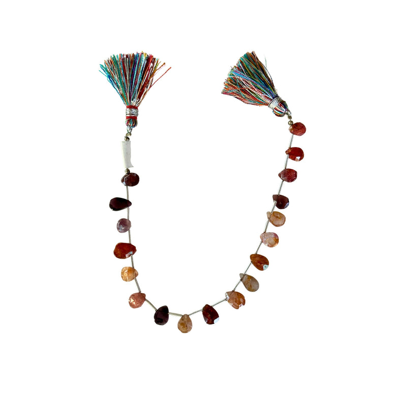 Multi Spinel Faceted Pear 8 inch Bead Strand Natural Semi Precious Gemstone Birthstone DIY Women Jewelry Making Necklace Earrings Craft