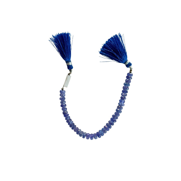 Natural Tanzanite Faceted Rondelle Beads – AAA Blue Gemstone, 5-10mm, 8 Inch Strand | December Birthstone