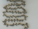 Pyrite Shaded Beaded Handmade Rosary Chain 24K gold plated over silver Women Jewelry Making Necklace Chain Anklet Bracelet Wholesale Price