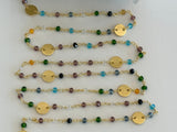 Multi Color Beaded Handmade Rosary Chain 24K gold plated over silver Women Jewelry Making Necklace Chain DIY Anklet Bracelet Wholesale Price
