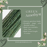 Green Amethyst Rondelle Gemstone Beads