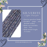 Light Purple Silverite Rondelle Gemstone Beads