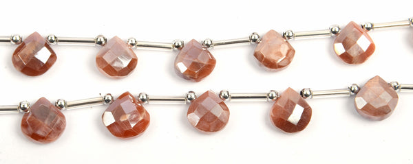 Chocolate Moonstone Heart Strand