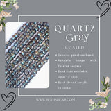 Gray Quartz Gemstone Bead Strand