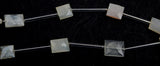 White Moonstone Faceted Rectangle 8 inch Bead Strand Natural Semi Precious Gemstone Birthstone DIY Women Jewelry Making Necklace Earrings