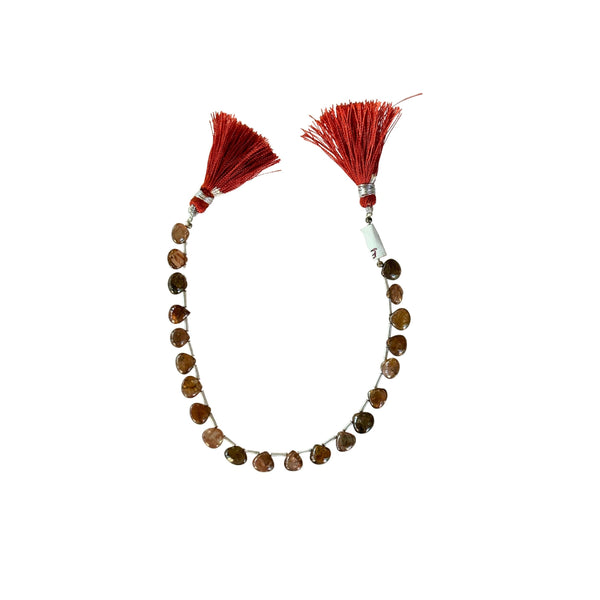 Natural Andalusite Smooth Heart Beads – 8 Inch Strand | Jewelry Making Supplies