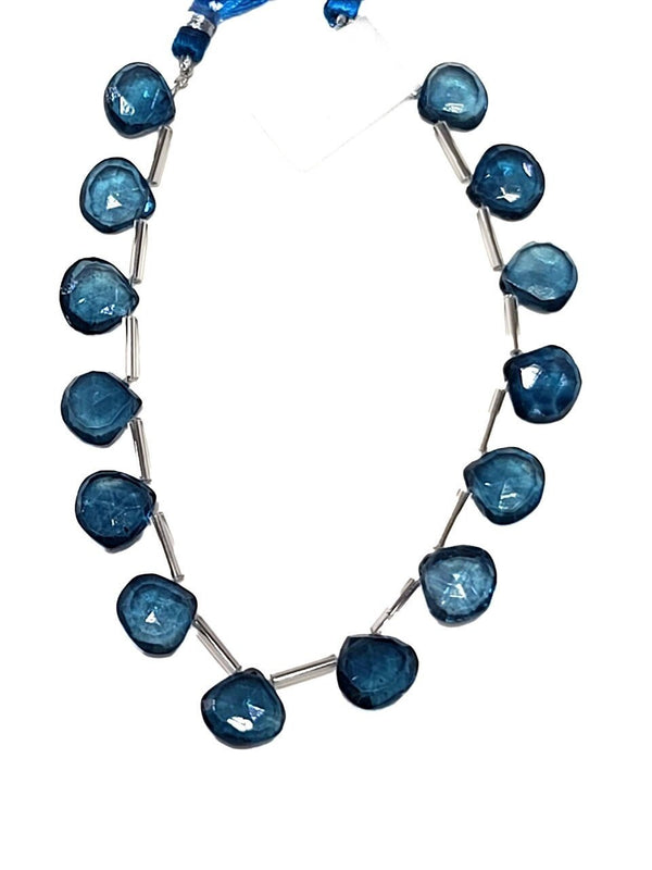 London Blue Topaz AB Coated Heart Beads - Natural Gemstone - 65 Carats