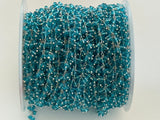 Blue Topaz Beaded Handmade Rosary Chain silver Women Jewelry Making Necklace Chain DIY Chakra Anklet Bracelet Wholesale Price