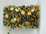Multi Color Beaded Handmade Rosary Chain 24K gold plated over silver Women Jewelry Making Necklace Chain DIY Anklet Bracelet Wholesale Price