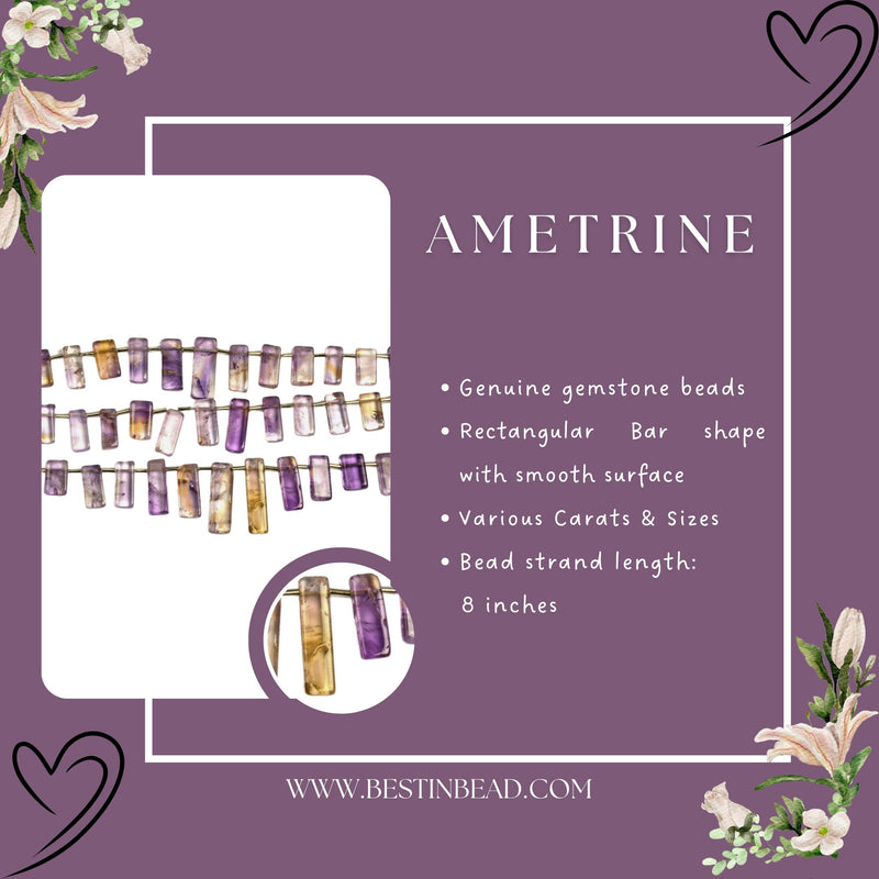 Ametrine Slice Bar Beads