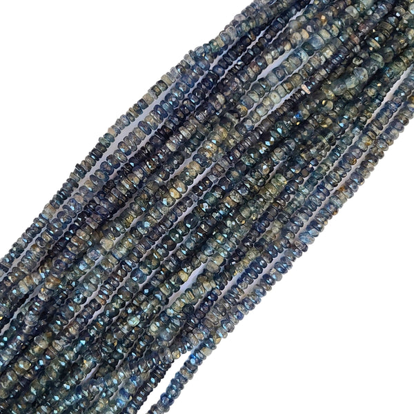 Rondelle Shaped Kyanite Blue Gemstone Beads