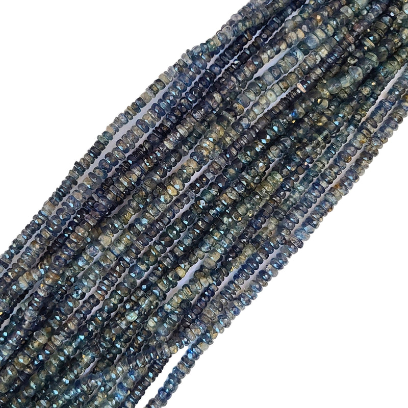 Rondelle Shaped Kyanite Blue Gemstone Beads