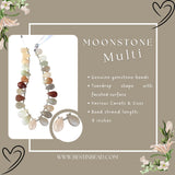 Multi Moonstone Teardrop Bead Strand