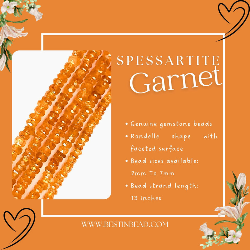 Spessartite Garnet Gemstone Bead Strand