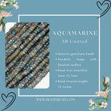 Aquamarine AB Coated Gemstone Bead Strand