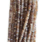 Rondelle Shaped Chocolate Moonstone Gemstone Beads
