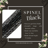 Black Spinel Rondelle Gemstone Beads