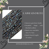 Labradorite Rondelle Gemstone Beads