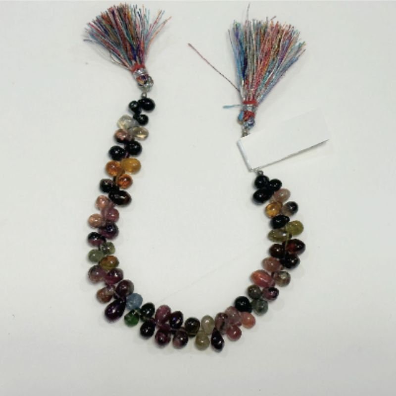 Multi Tourmaline Teardrop Strand