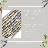 Gray Sapphire Shaded Rondelle Gemstone Beads