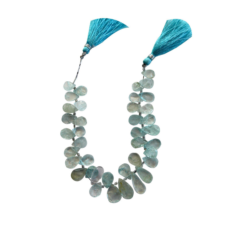 Aquamarine Smooth Pear Beads