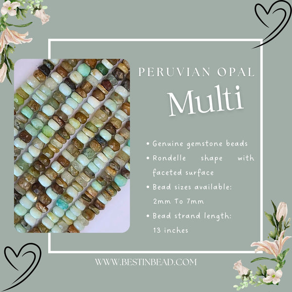 Peruvian Opal Multi Gemstone Bead Strand