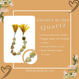 Golden Rutilated Quartz Nuggets Beads