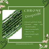 Chrome Diopside Rondelle Gemstone Beads