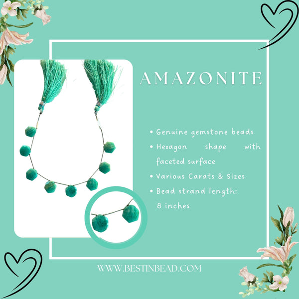 Amazonite Hexagon Bead Strand