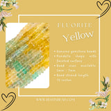 Yellow Fluorite Shaded Rondelle Gemstone Beads