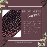 Rhodolite Garnet Shaded Rondelle Gemstone Beads