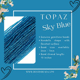 Sky Blue Topaz Rondelle Gemstone Beads