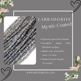 Labradorite Mystic Rondelle Gemstone Beads