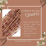 Copper Rutile Quartz Coated Rondelle Gemstone Beads